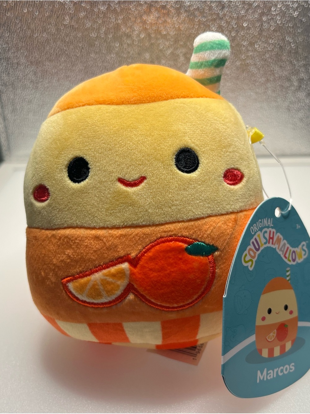 NWT Squishmallows 5" MARCOS Orange Juice 2023 KellyToy Soft Plush Toy  NWT